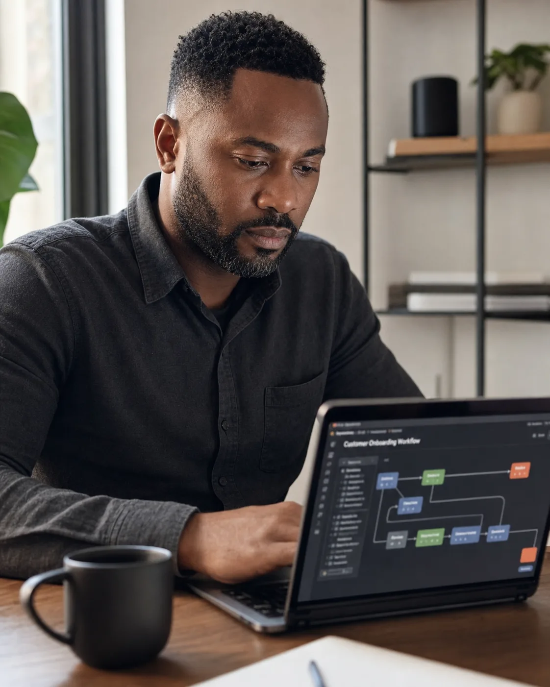 AI implementation lead working through a client workflow
